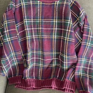 Northern Reflections Multicolor Plaid Crewneck Sweater